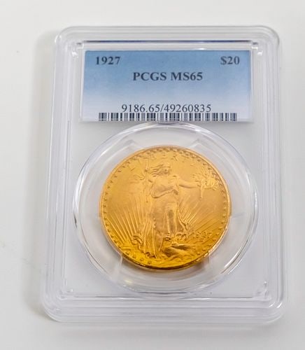 1927 MS65 Gold $20 Saint Gaudens Gold Coin PCGS Graded Rare Coin (1 of 2)