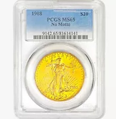1908 MS65 Gold $20 Saint Gaudens Gold Coin, PCGS Graded Rare Coin (1 of 1)
