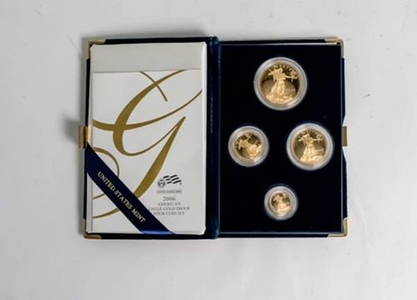 2006-W 4-Coin Proof Gold Coin Set American Eagles With COA And Original Box