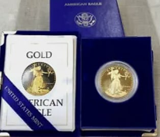 1986 W 1 OZ Gold American Eagle Proof $50 Gold Coin w/ Original Box and COA (1 of 6)