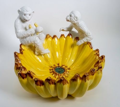Original 1980s Horchow Palm Beach Monkeys & Bananas Fruit Bowl (1 of 11)