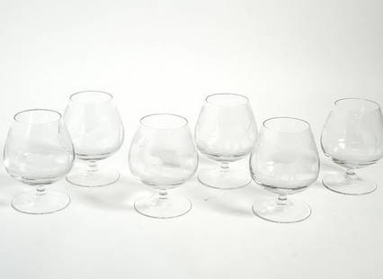 Queen Lace Crystal Brandy Snifter, African Wildlife (Set 6): Queen Lace Crystal Brandy Snifter, African Wildlife (Set 6 ). Retail for $225 per glass or $1,500 for 6. Queen Lace crystal is entirely hand blown, hand cut and hand polished in Germany. It is then