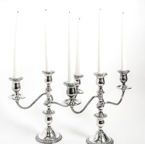 Pair of Gorham Silver Prelude International 3-Light Candlesticks (1 of 20)