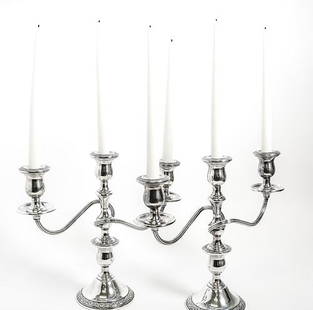 Pair of Gorham Silver Prelude International 3-Light Candlesticks: Gorham silver is known for its high quality and craftsmanship, and it is highly sought after by collectors. Gorham silver is made of 92.5% pure silver, which is the standard for sterling. The older