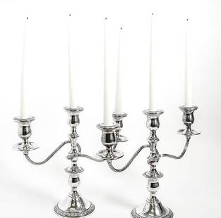 Pair of Gorham Silver Prelude International 3-Light Candlesticks: Gorham silver is known for its high quality and craftsmanship, and it is highly sought after by collectors. Gorham silver is made of 92.5% pure silver, which is the standard for sterling. The older an