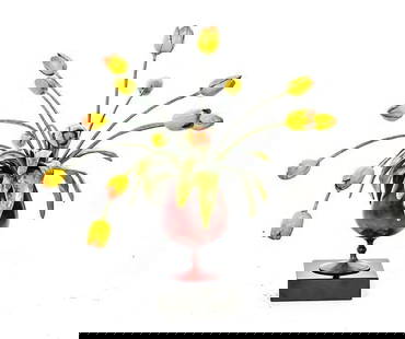 Robert St. Croix "Tulips in a Purple Vase" 2003, Bronze Edition of 9: Robert St. Croix "Tulips in a Purple Vase" 2003, Bronze Edition of 9. Size 21 1/2. Weight. 60 lbs. Purchased for $17,000 from Gallery Biba West Palm Beach, FL in 2004.