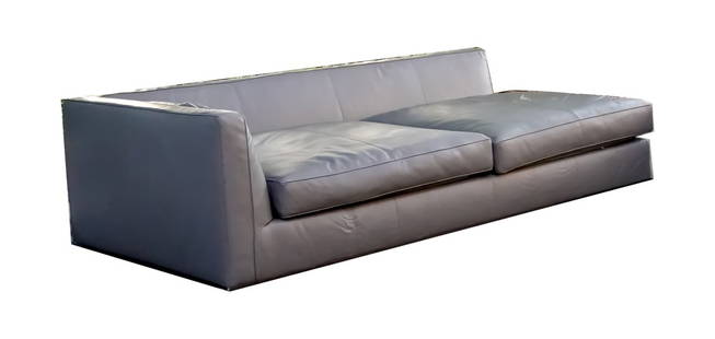 B&B Italia "Richard" by Antonio Citterio Mid-Gray Leather 2 Piece Custom Sectional Sofa: B&B Italia "Richard" by Antonio Citterio Mid-Gray Leather 2 Piece Custom Sectional Sofa. This is perfect for an interior designer looking to add a column or coffee table between the two custom piece,