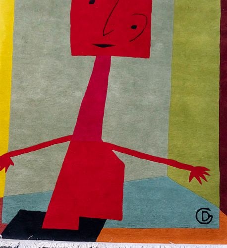Pablo Story Rug from Gallery 500. The Pablo Rug is by Dale Gottlieb. The has a COA on the verso: Pablo Story Rug from Gallery 500. The Pablo Rug is by Dale Gottlieb. The has a COA on the verso and the original invoice of $3,800. The Rug is 5 1/2 feet (66 in. x 7 feet (84 in.). This is Number 12 o