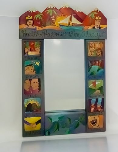 Sticks Original Handmade, Hand-painted Custom Mirror Health Happiness, & Love Always (1 of 12)