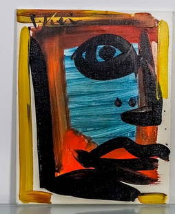 Peter Robert Keil Acrylic on Canvas "Faces" Series: Peter Robert Keil Acrylic on Canvas "Faces" Series. Dimensions: 18" in. x 12 in”. One of Germany’s best contemporary painters, Peter Robert Keil's dynamic shapes and impressive choice of