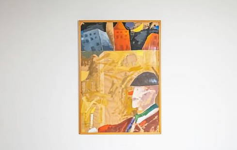 Italian Original Collage and Watercolor Color: Italian Original Collage and Watercolor Color. Unknown Artist.