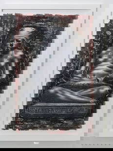 Buddha Papyrus Unknown Artist: Authentic Hand-Painted Buddha on Papyrus. Professionally framed with Archival Glass. Unknown Artist. Dimensions: 43" in. x 30" in.