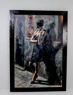 Fabian Perez “Noches de Buenos Aires II?? Framed: Fabian Perez "Noches de Buenos Aires II" 29 in x 44 in. Numbered 17 of 75. Fabian Perez is a visual artist from Buenos Aires, Argentina, known for his paintings of tango and flamenco dancing and