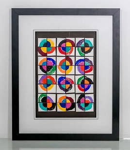 Angela Cartwright "Squares" 1991: Angela Cartwright "Squares" 1991. This is an early work. "This is the first in an upcoming series. Enjoy it!" - Angela Cartwright. Dimensions: 31" in. x 25" in. The buyer's perspective to hang this
