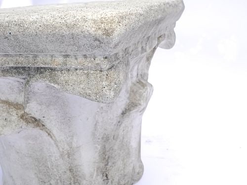 Michael Taylor Carved Stone Classic Capital Column Indoor or Outdoor Table, 1987 (1 of 15)