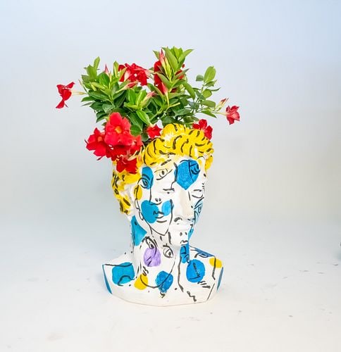 Peter Robert Keil  Painted Plaster Planter Bust Sculpture (1 of 15)