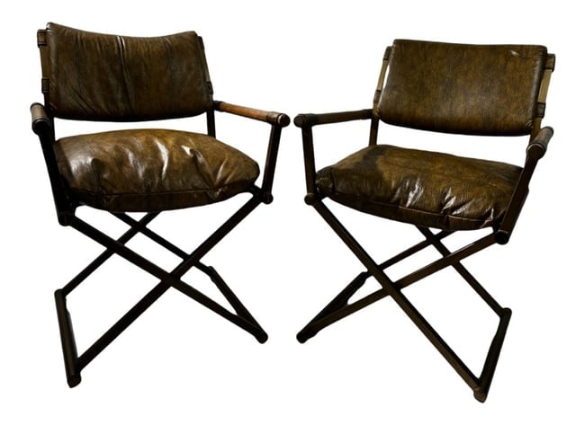 Pair (2) 1976 Leather Cal-Style Director’s Chairs (1 of 6)