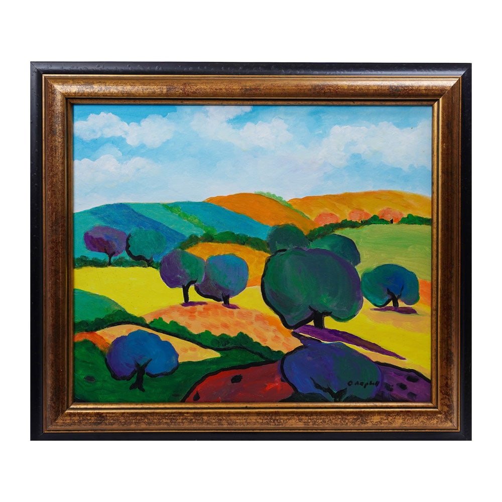 George Campbell Original Oil Landscape Painting Framed 29 1/2 in. x 26 1/2 in. (1 of 9)