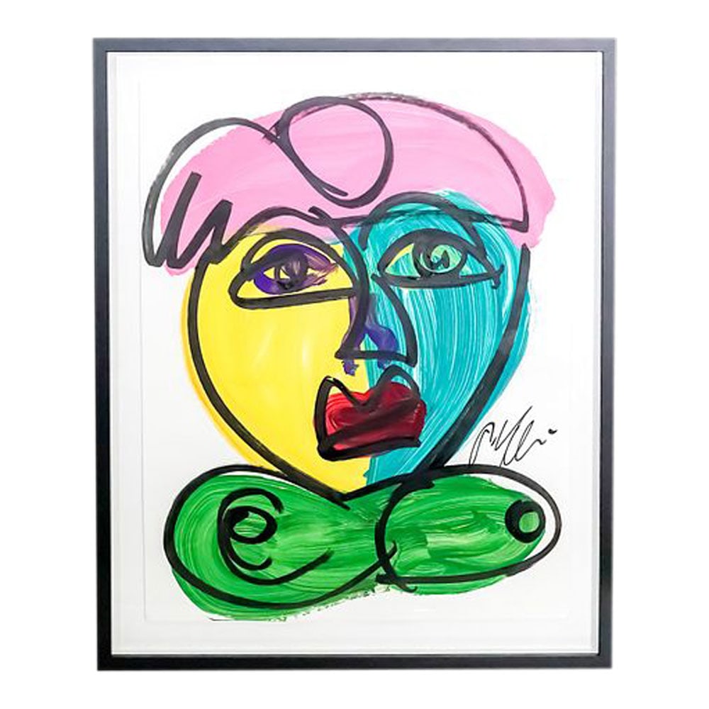 Peter Robert Keil Acrylic on Canvas "Faces" Series Framed (1 of 2)