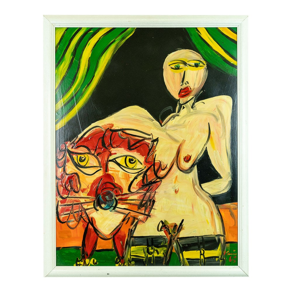 Peter Robert Keil "Clown With Lion" Framed Berlin 1965 (1 of 5)