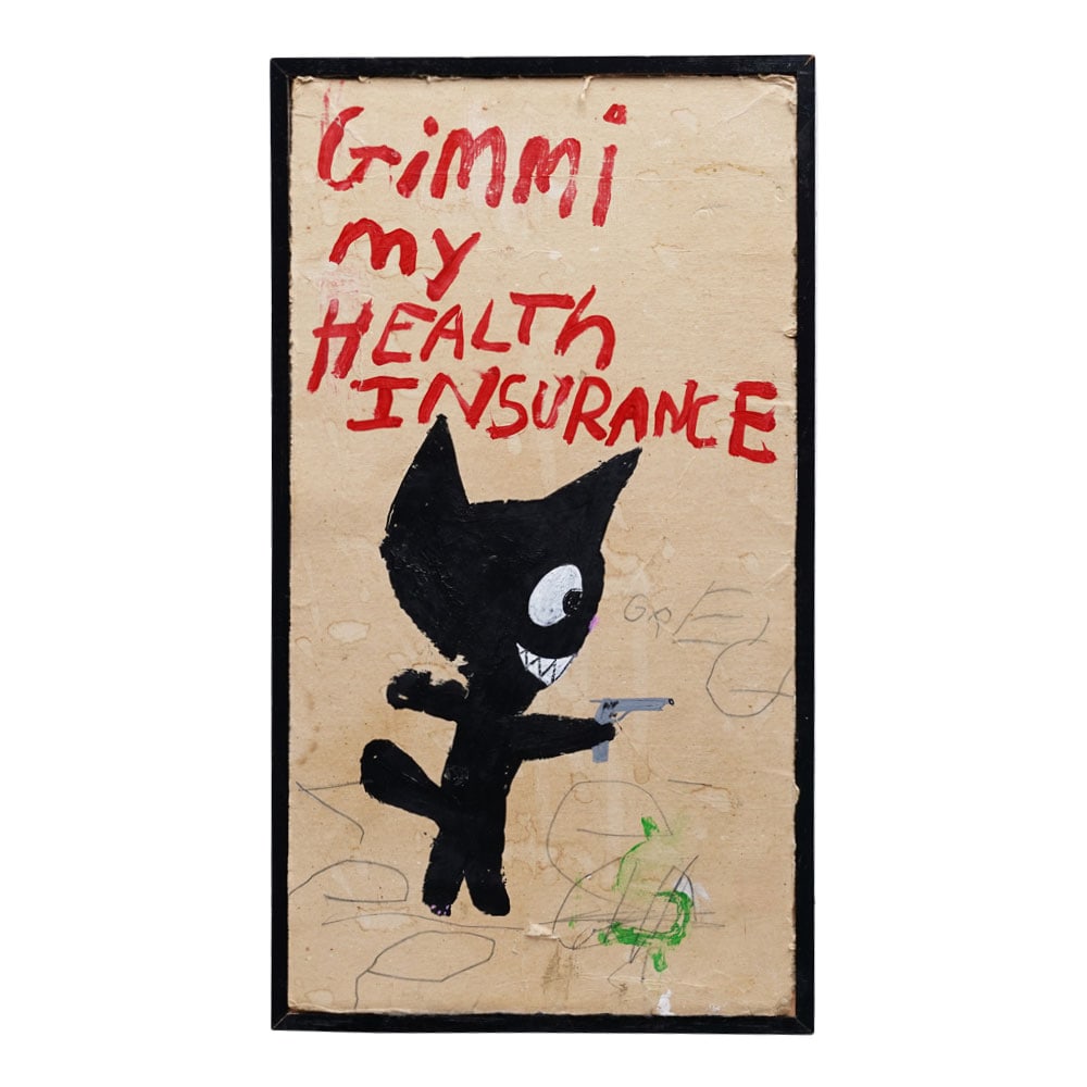 Greg Haberny, Original Mixed Media on Wood, Signed Neo Pop Mixed Media on Board: Greg Haberny, Original Mixed Media on Wood, Signed Neo Pop Mixed Media on paper glued to board by art activist Greg Haberny who has risen to international acclaim since his participation in Banksy's p