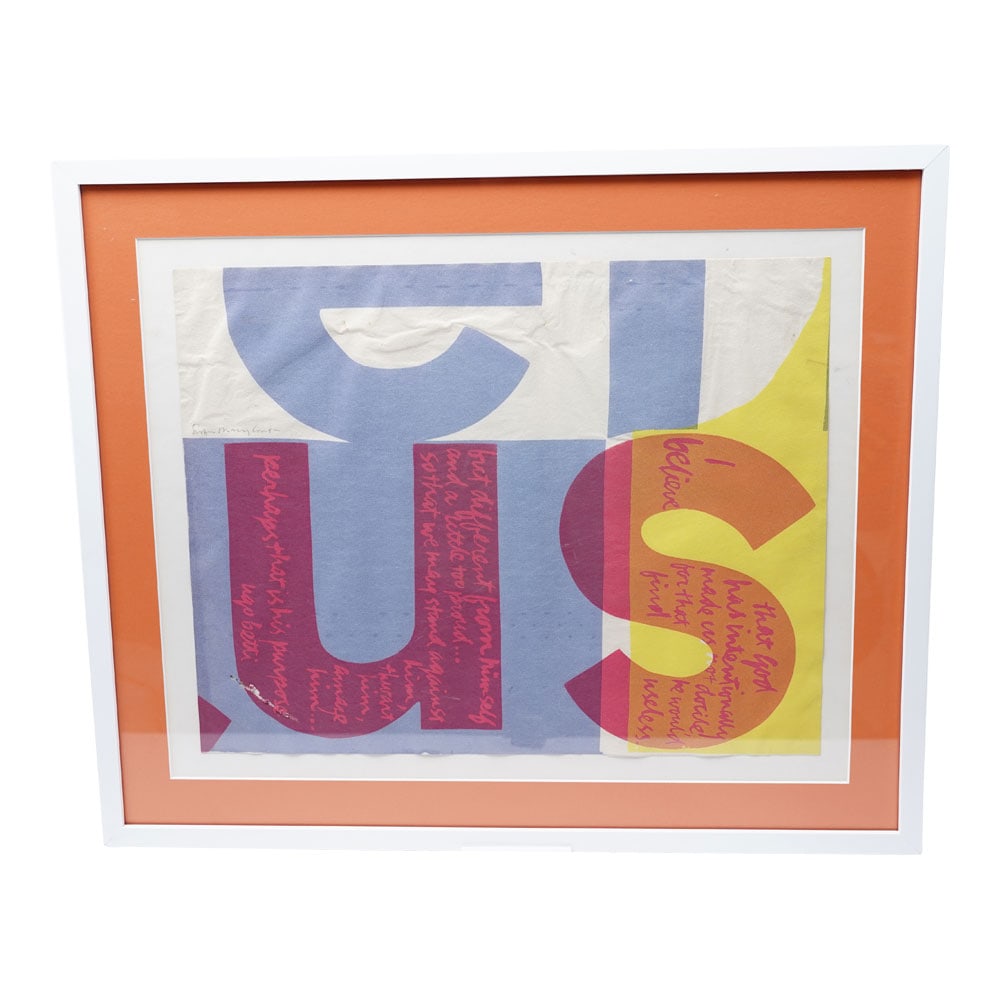 Corita Kent (Sister Mary Corita) PERHAPS THAT IS HIS PURPOSE, 1965 (From the Words of Ugo Betti (1 of 5)