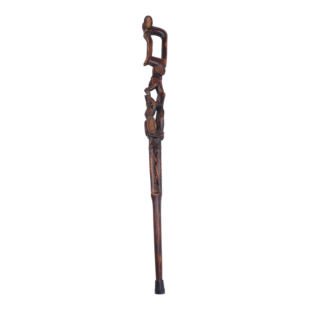 African Handcarved Wood Speaker Staff Dimensions 37 in x 3 1/2 (1 of 4)