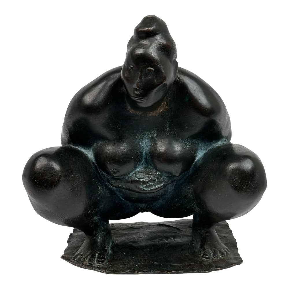 The 1980 Bronze Sculpture "Maternidad en Cuclillas" (Motherhood Squatting) by Francisco Zúñiga (1 of 7)
