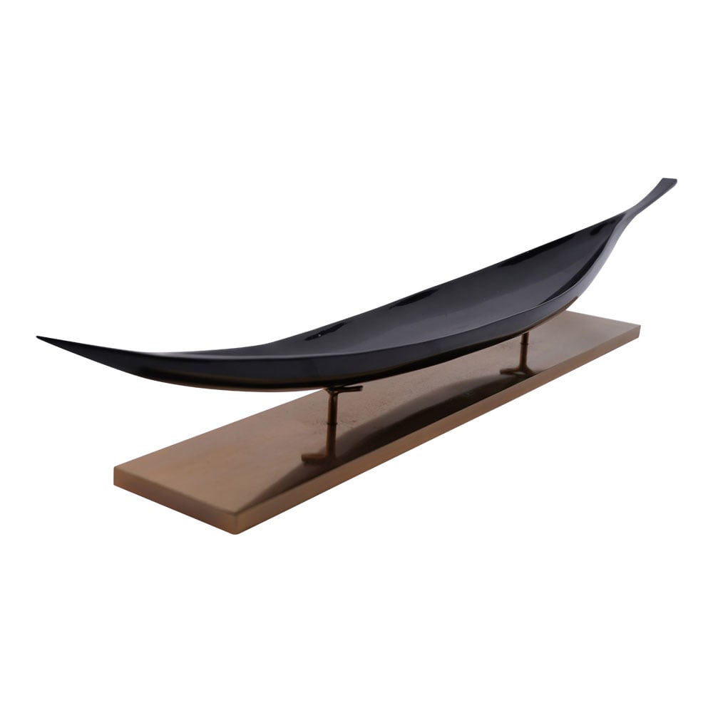 "Lansetti" Kaj Franck 1957 Nuutajarvi Notsjo "Black Leaf" Mounted on Brass Base (1 of 6)