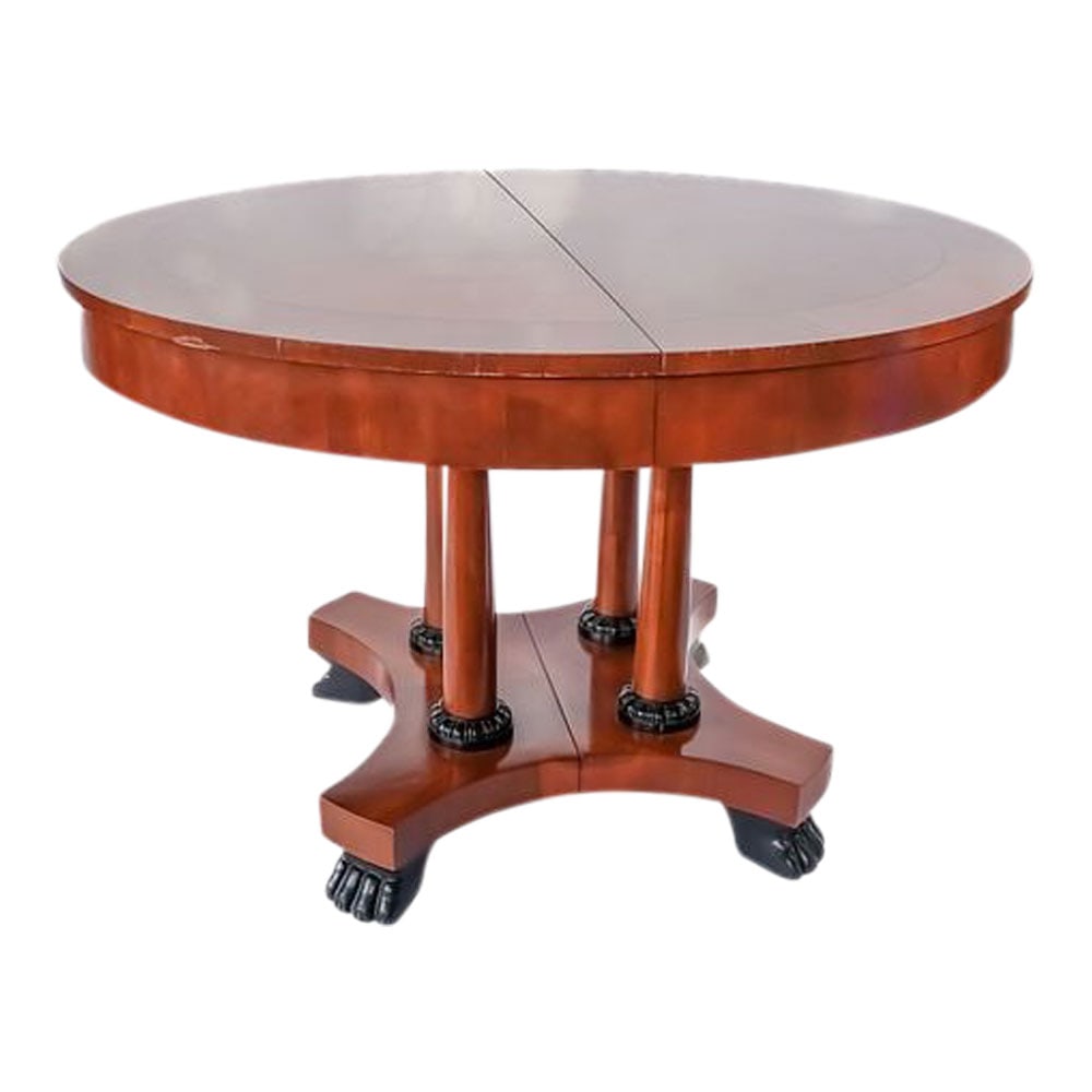Baker Furniture Neoclassical Cherry Wood Pedestal Dining Table (1 of 7)