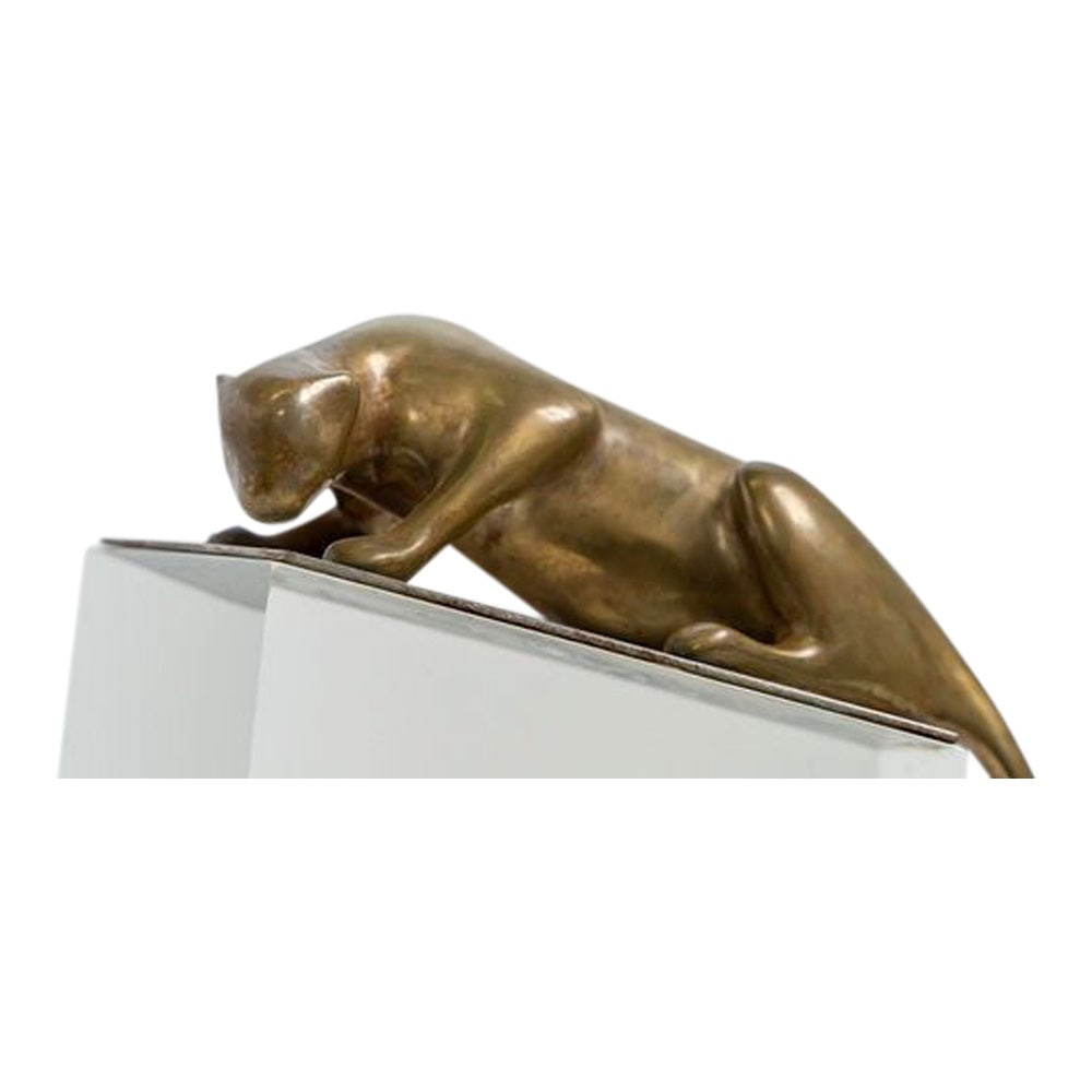 Loet Vanderveen, Bronze and Lucite Sculpture of Hunting Wild Cat, Number 42 of 300. (1 of 10)