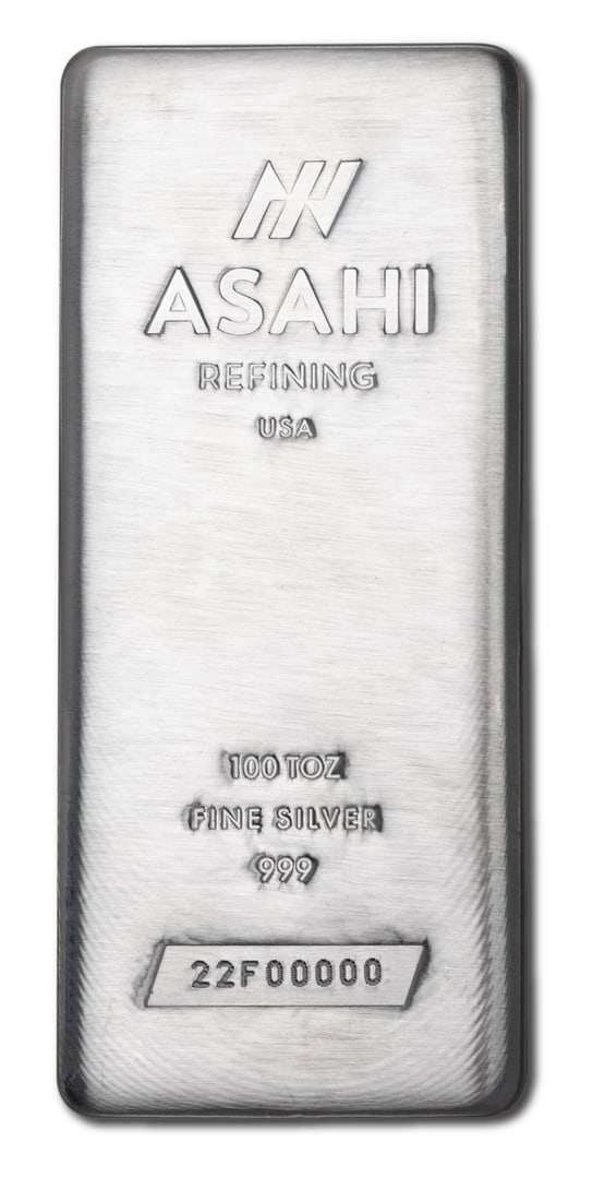 Silver Bar (100 OZ) Asahi Florida Silver Bar (New) (1 of 2)