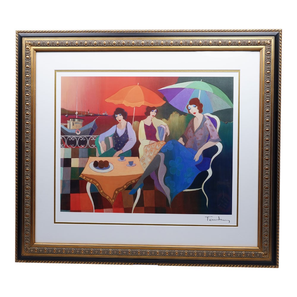 Itzchak Tarkay Signed Gilt Framed Seriolithograph: "Gulf Coast Breeze #1" (2011) 16 in. x 20 1/8 in. (1 of 5)