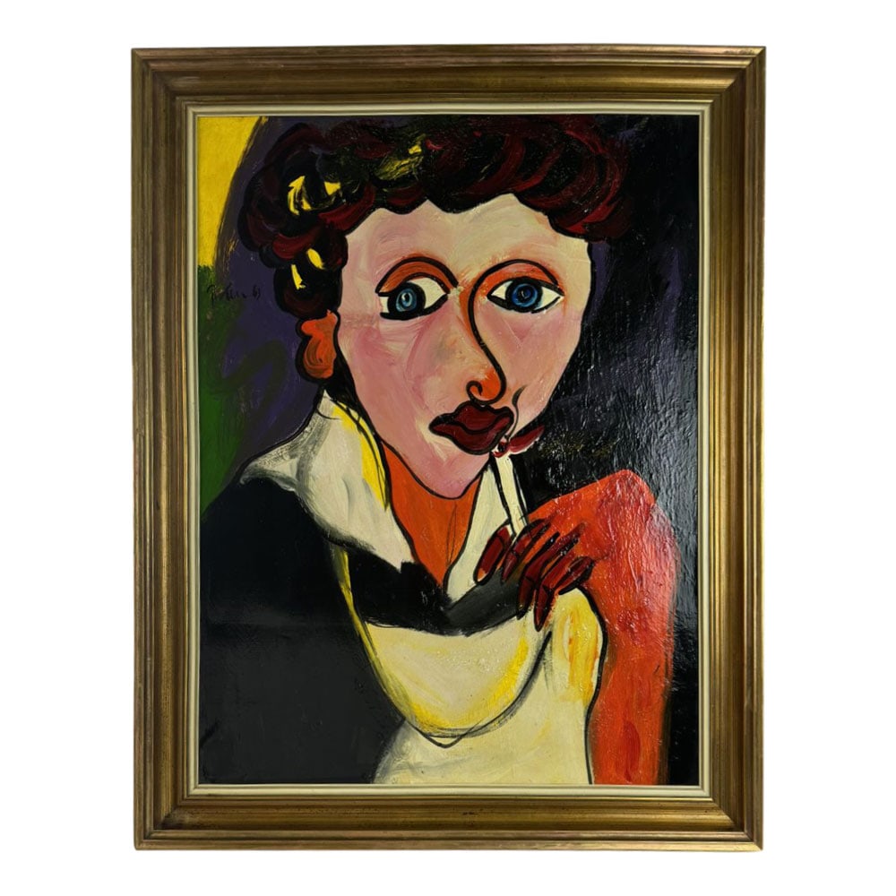 Peter Robert Keil Painting Framed 1963 Oil on Canvas: Peter Keil Painting Framed 1963 Oil on Canvas. 36 in. x 28 in. Framed. One of Germany’s best contemporary painters, Peter Robert Keil's dynamic shapes and impressive choice of colors are particularl