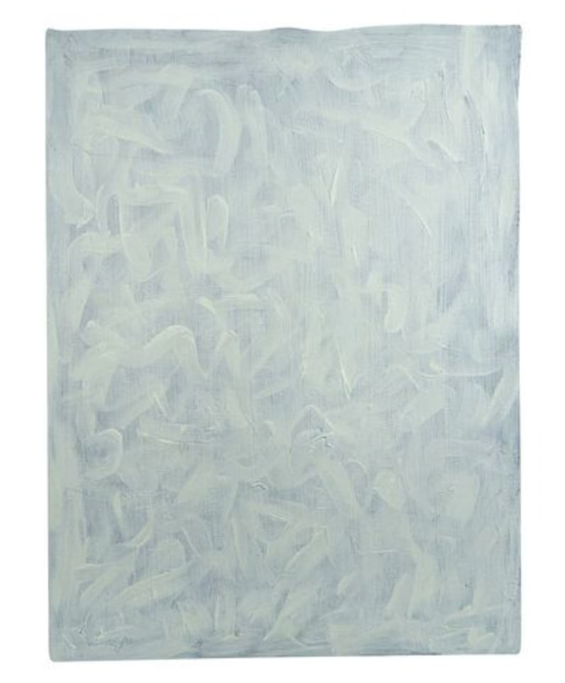 White Mixed Media Abstract Painting by Artist Barry Lieberman, Signed on Verso (1 of 3)