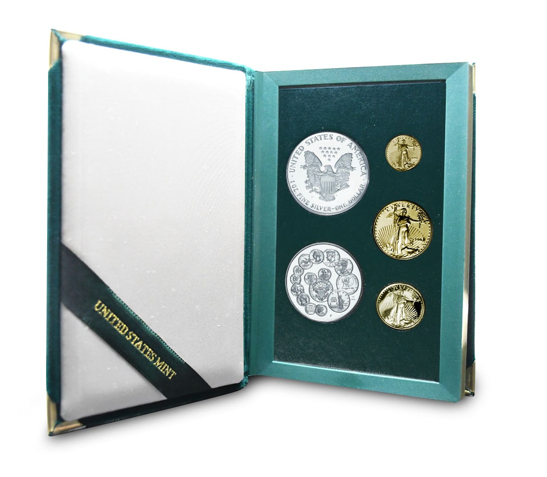 1993-P Proof American Gold and Silver Eagle 5-Coin Set (Box + CoA). (1 of 7)