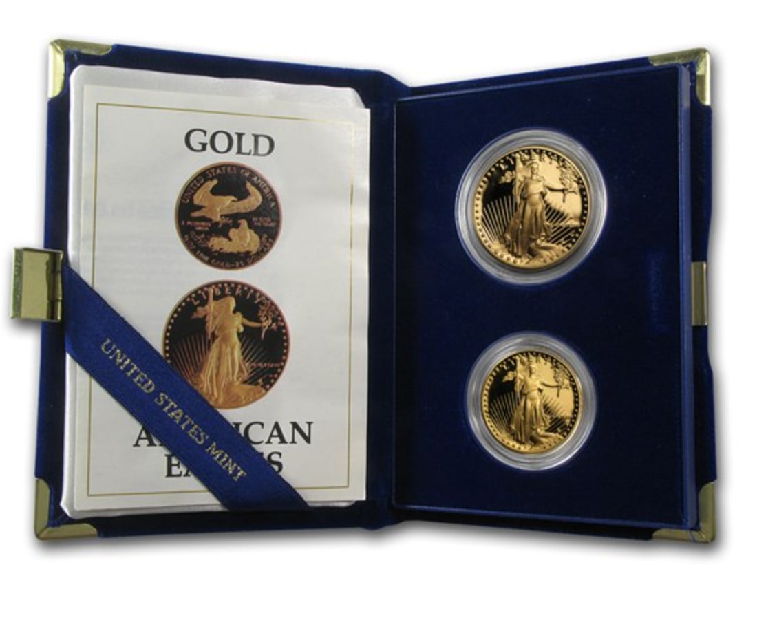 1987 2-Coin Proof American Gold Eagle Set (Box + CoA) (1 of 5)