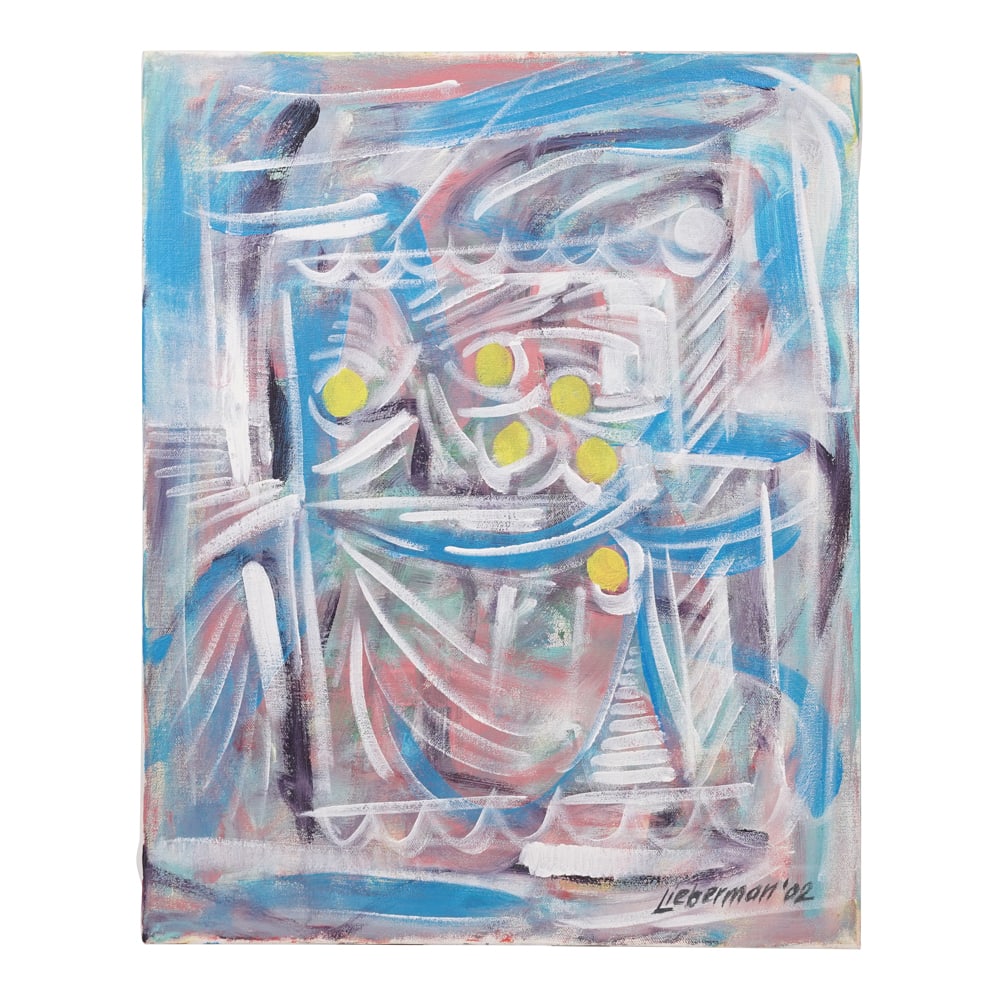 Barry Lieberman Mixed Media Abstract Oil on Painting: Mixed Media Abstract Painting by Artist Barry Lieberman, Signed, after Jackson Pollock, one of the most famous Post-War American artists. Horizontal Canvas 20 in. x 16 in. A pioneer of Abstract Expres