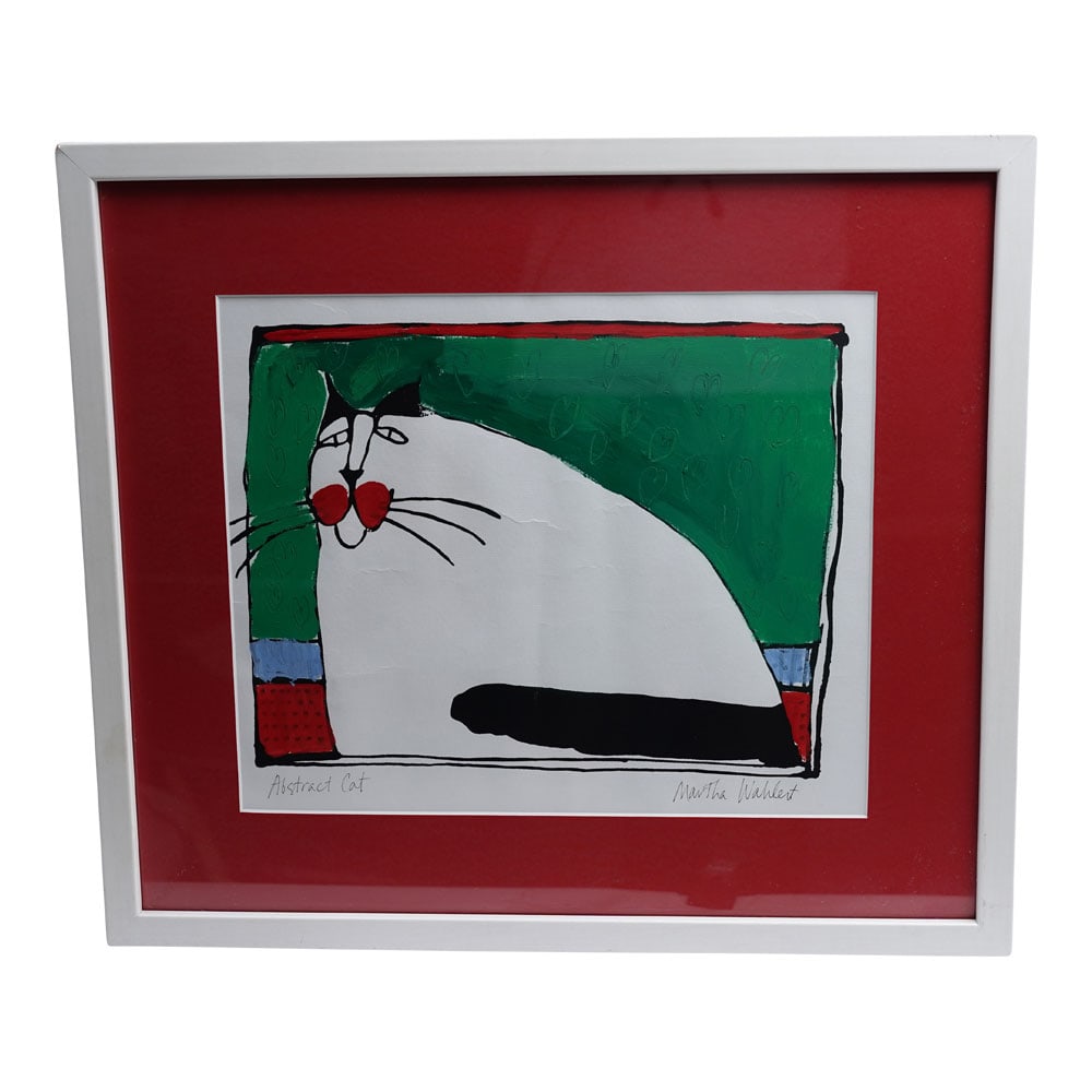 Martha Wahlert "Abstract Cat" Framed 19 in. x .17 in. (1 of 5)