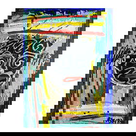 Artist Rascal Tagged NY Mixed Media Urban Pop Art C. 1987. 24 in. x 18 in.: Artist Rascal Tagged Mixed Media. 24.0 in. x 18.0 in .on Board Circa 1987. In the same era as Keith Haring and Basquiat, Rascal?s art emerged from the streets of New York as he Tagged; his way into th