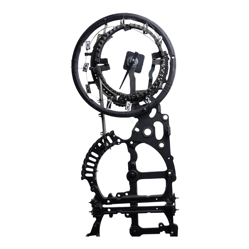 Local Fort Lauderdale Kinetic ART Clock Concept (Style of Ascoswiss): Local Handforged Fort Lauderdale Kinetic ART Clock Concept (Style of Ascoswiss). Condition: Missing a Few Numbers and is non-functioning battery operated.br> Provenance: Fort Lauderdale, FL Estate. Ho