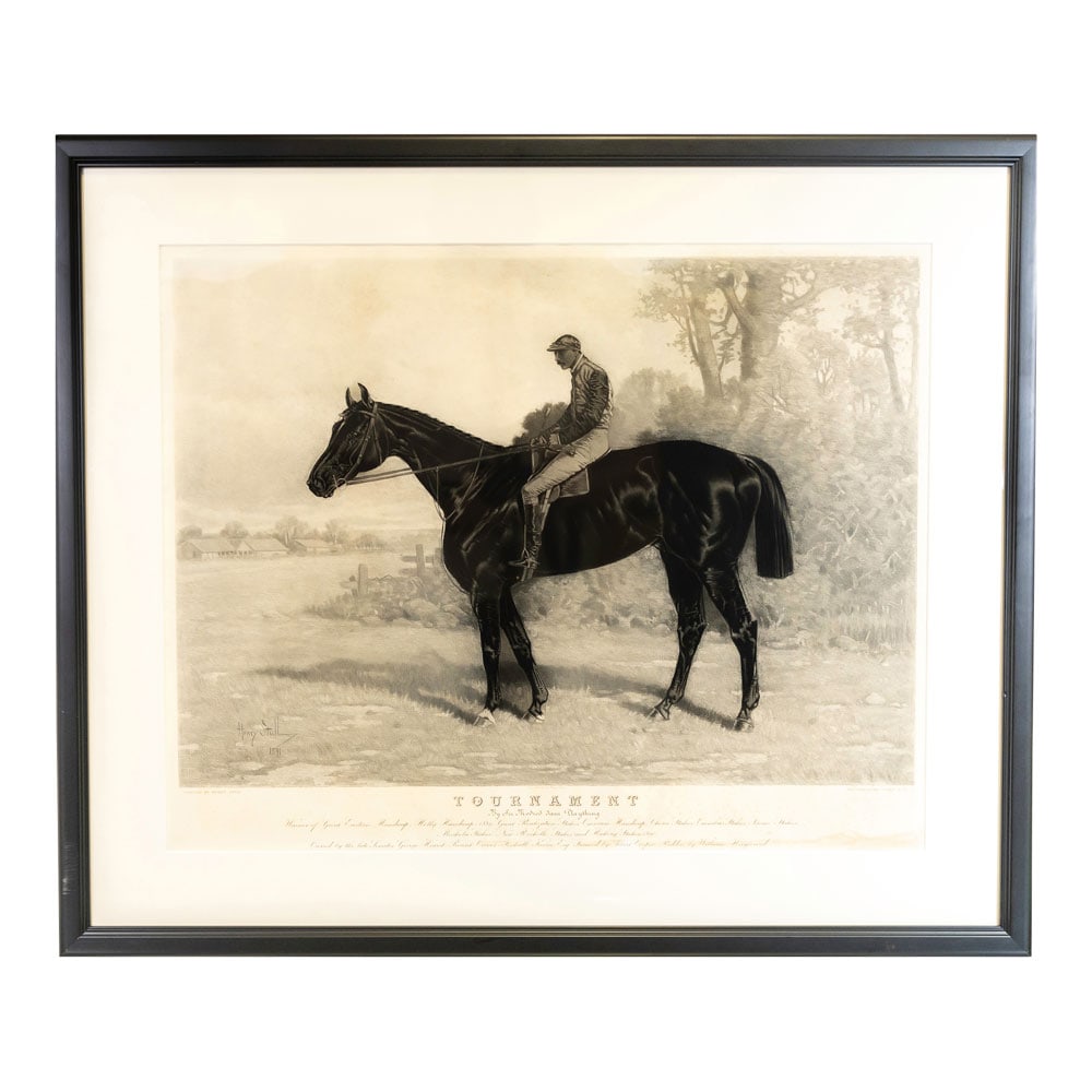 Henry Stull (American 1851-1913), Race Horse Tournament Framed Engraving (1 of 6)