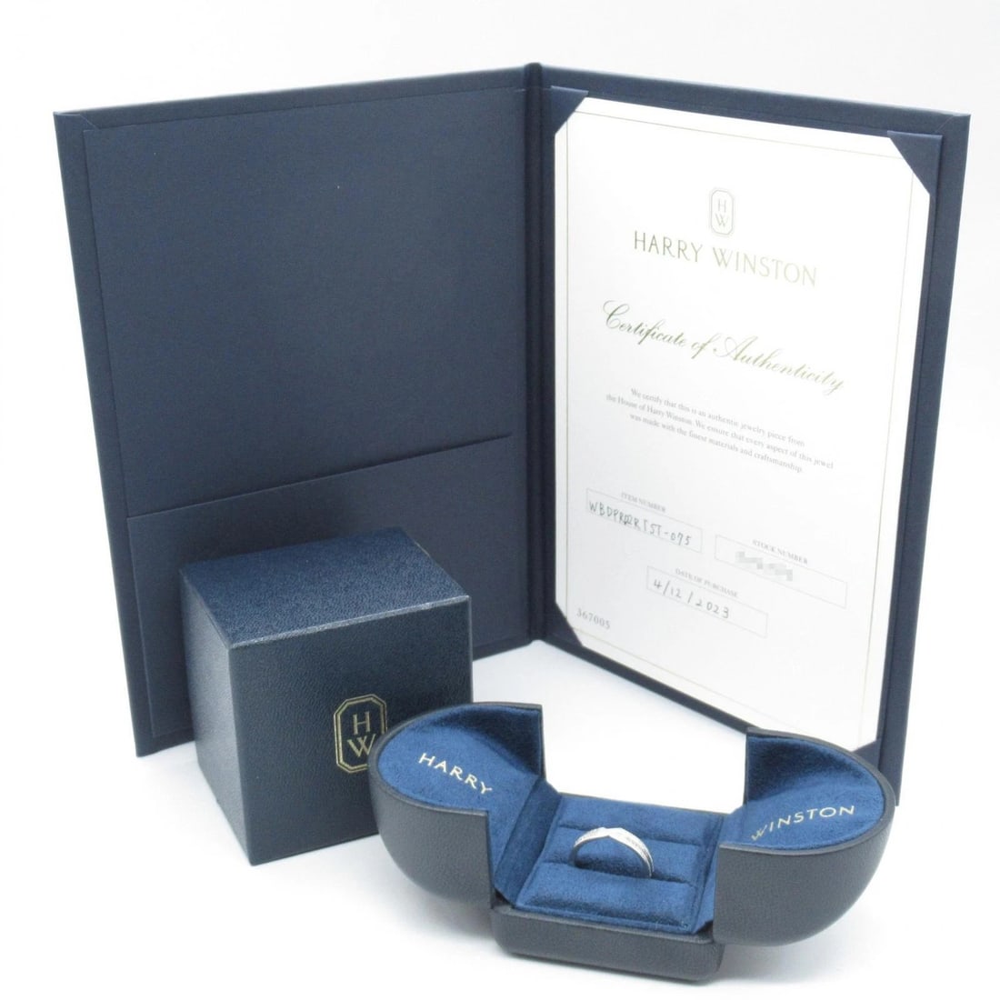 Harry Winston Trist Two-Row Ring Pt900 Platinum Diamond Used women US size 7.25: Authentic Harry Winston Trist Two-Row Ring Pt900 Platinum Wedding Diamond Ring US Size 7.25. Original HW Box and COA. Reference Number: BDPRD2RTST-075. Harry Winston, Inc. is an American luxury jewele