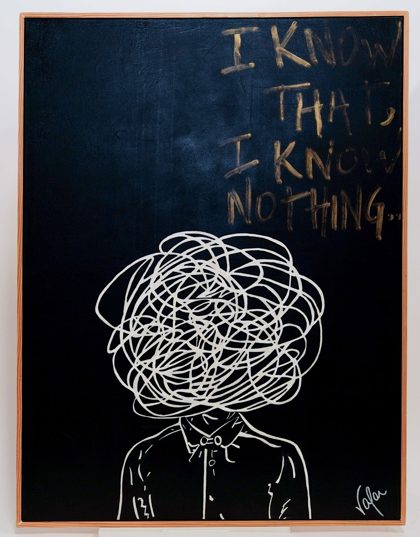 Mauricio Baffa I Know That, I Know Nothing? Mixed Technique Acrylic on Canvas Art by Vafa: Mauricio Baffa I Know That, I Know Nothing? Mixed Technique Acrylic on Canvas Art by Vafa. Signed Pop Art 1:1. Provenance: Miami Beach, FL Collection. House of Craven Auction Gallery: Please consider
