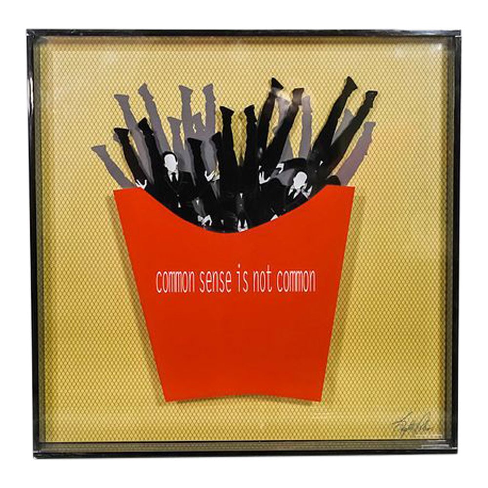 Brigette Polemis Common Sense Is Not Commo Limited Edition #2 of 6: Common Sense Is Not Common by Brigette Polemis. Limited Edition #2 of 6. Original Artist's Signed Certificate of Authenticity. Sold in 2021 for $8,000. 30 in. x 30 in. x 4 in | 3D Ink Multiple Layers