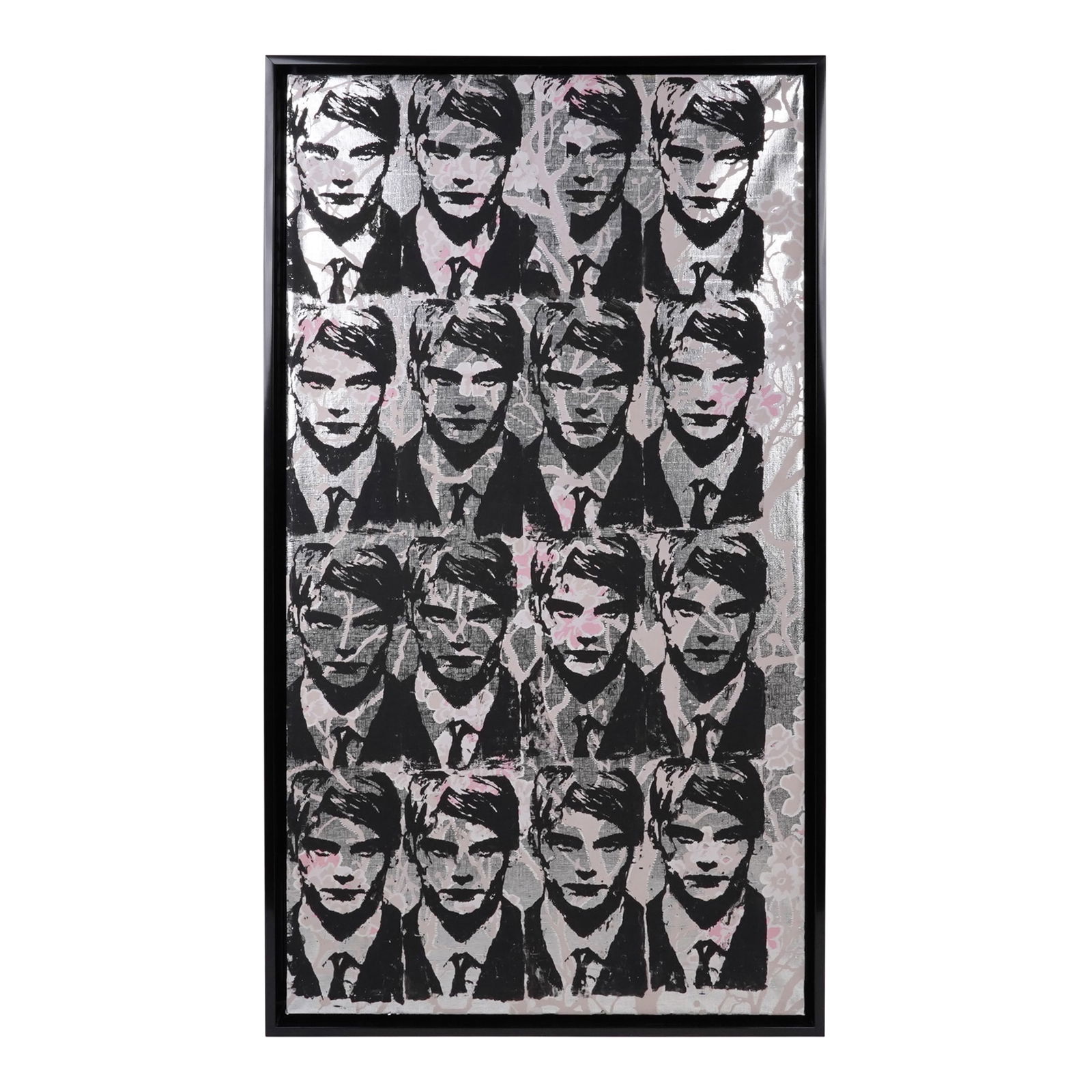 Hernan Bas Rare Original Early Silkscreen on Wallpaper 2000 Anthony Vibert with Letter of Provenance: Hernan Bas Rare Original Early and Important Silkscreen on Wallpaper 2000 Anthony Vibert. Dimensions: 42 in. x 22 in (Unframed). A gift of Hernan Bas to the Consignor in 2000. Please see the attached