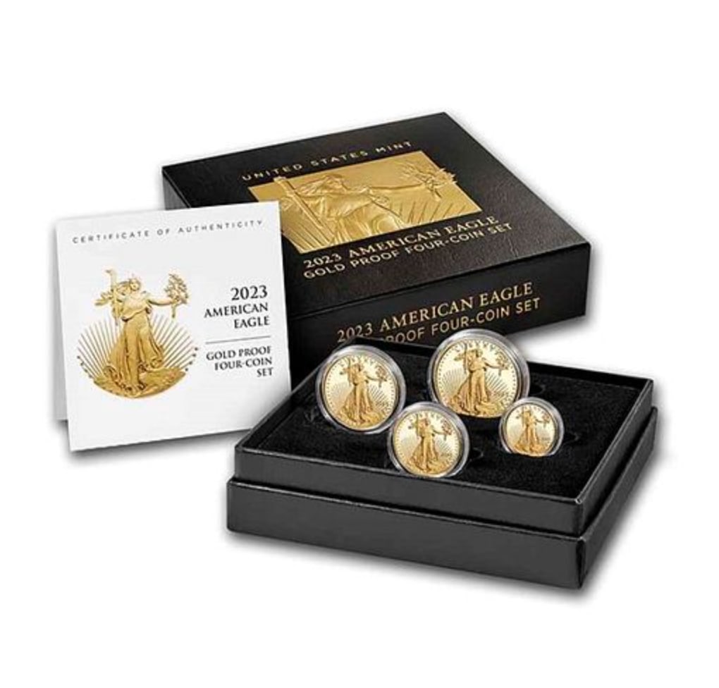 2021-W 4-Coin Proof American Gold Eagle Set (Box + CoA, Type 2) (1 of 4)
