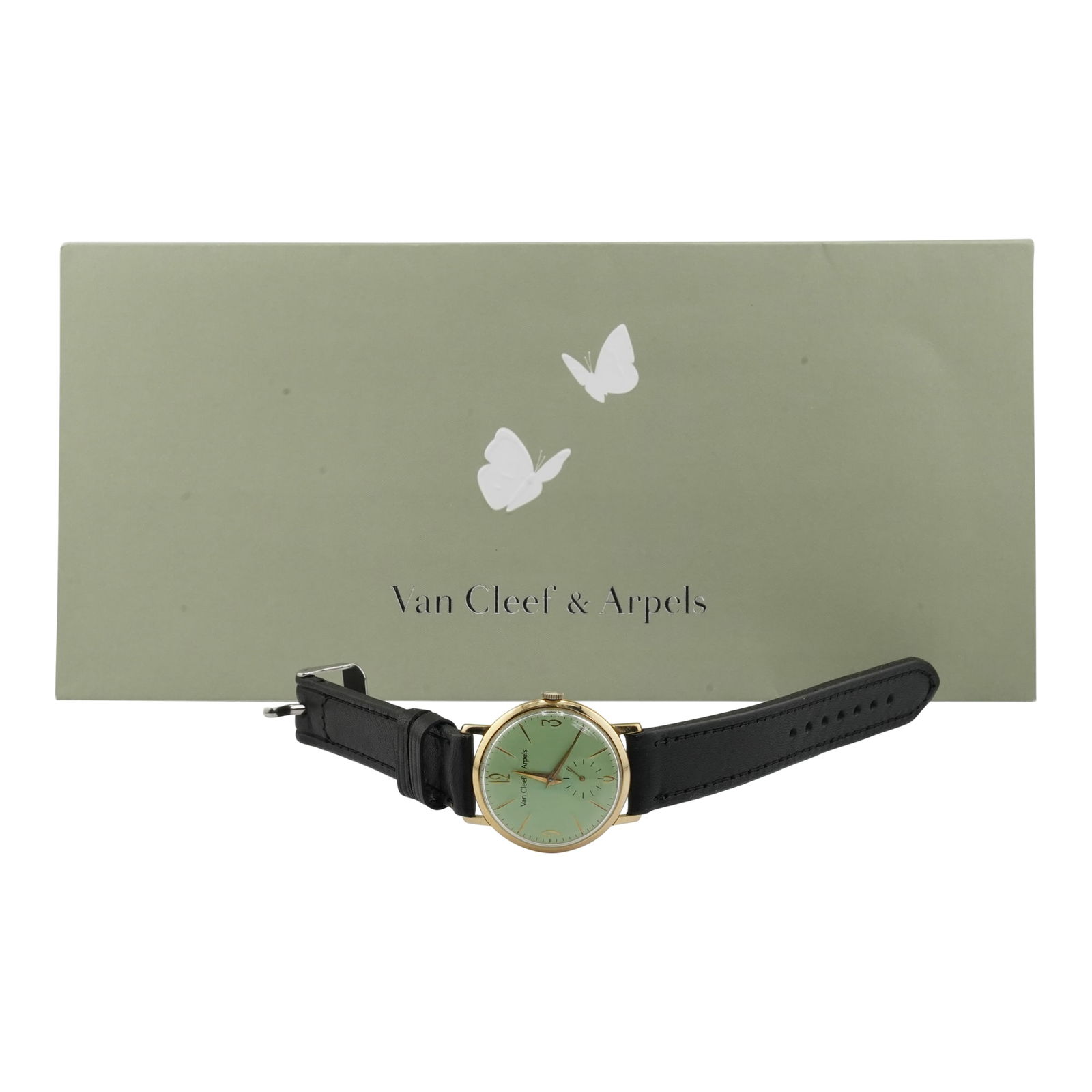 Vintage Van Cleef & Arpels Pistachio Dial 18k Gold Plate Case Men's Wind-Up Watch: Vintage Van Cleef & Arpels Pistachio Dial 18k Gold Plate Case Men's Wind-Up Watch. Vintage 1940s Van Cleef & Arpels. Dial: Original Dial (Restored). Marked Van Cleef & Arpels Swiss Made. Movements: Fi