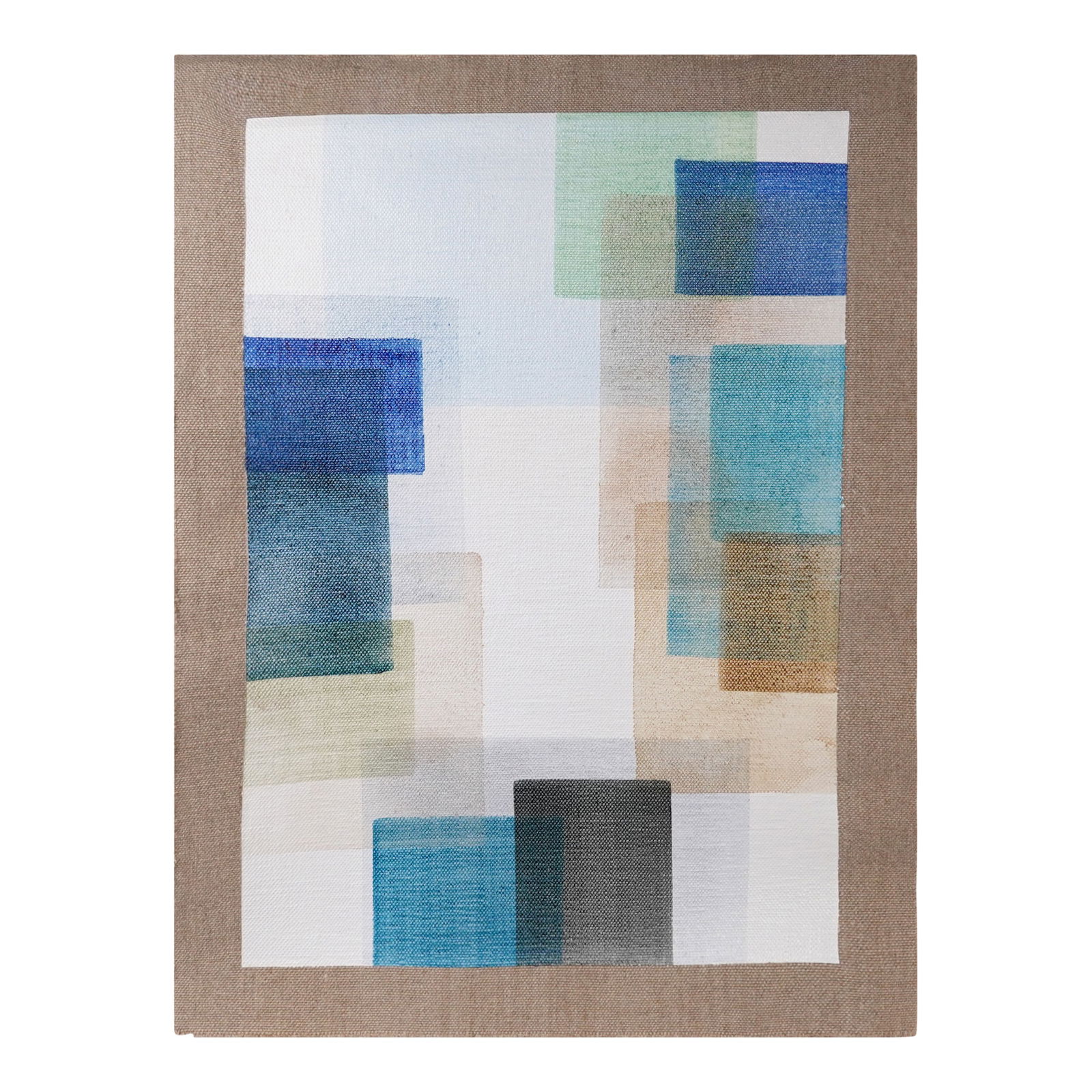 Nathalie Lesage Vibrant Modern French Tapestry ART 2023: Original Vibrant Modern Abstract Painting on Canvas from French Artist Nathalie Lesage (Abstract Tapestry) with COA. Nathalie is a French artist born in 1966. Her lineage is full of artist from a scul