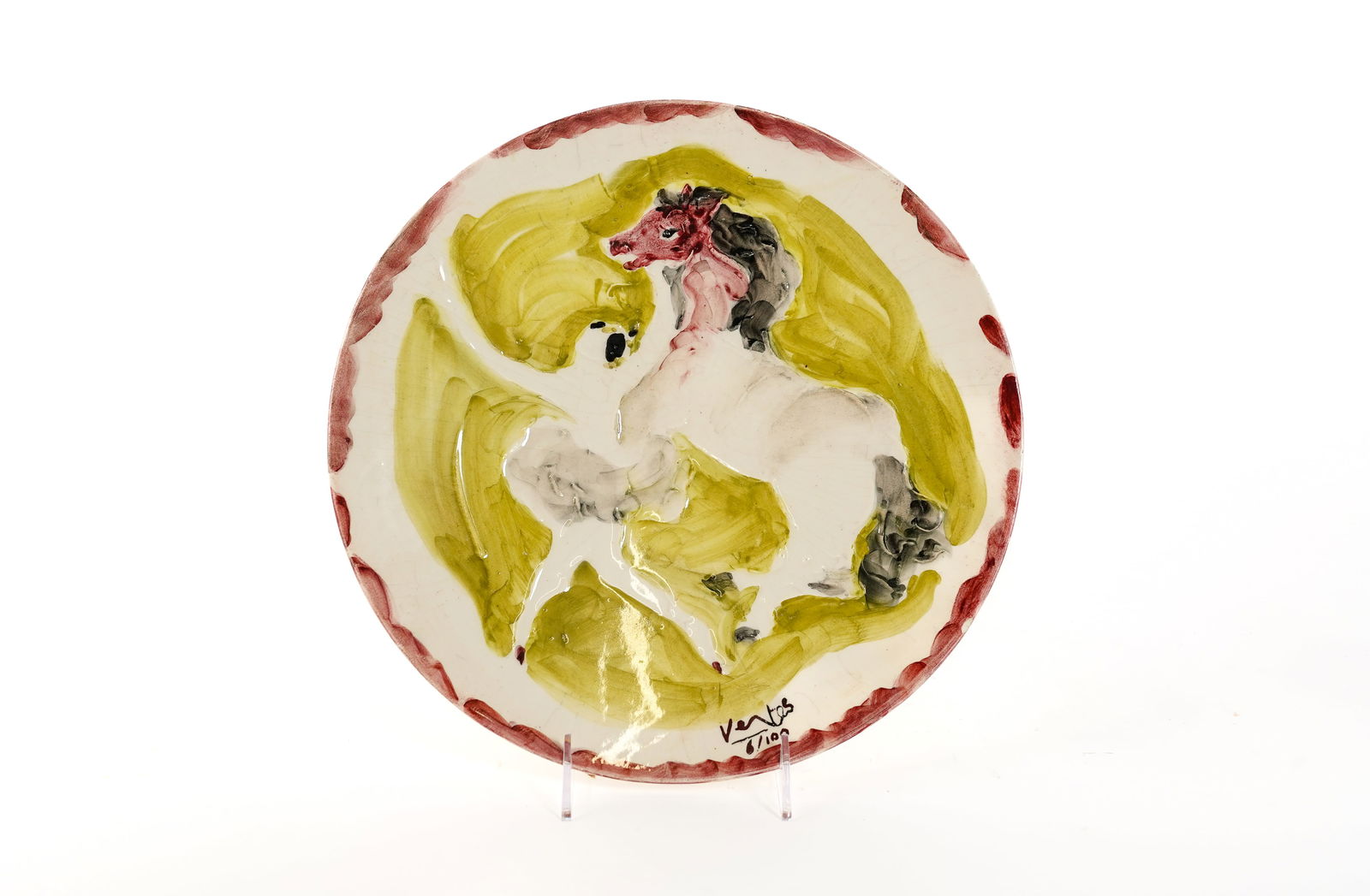Marcel Vertes Precioso Plato de Cer‡mica al Cavallino Rampante Number 6/100 Large Plate (1 of 4)